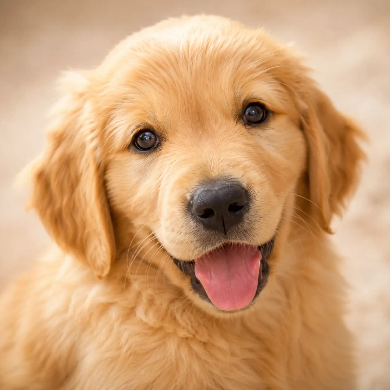 Happy golden retriever puppy