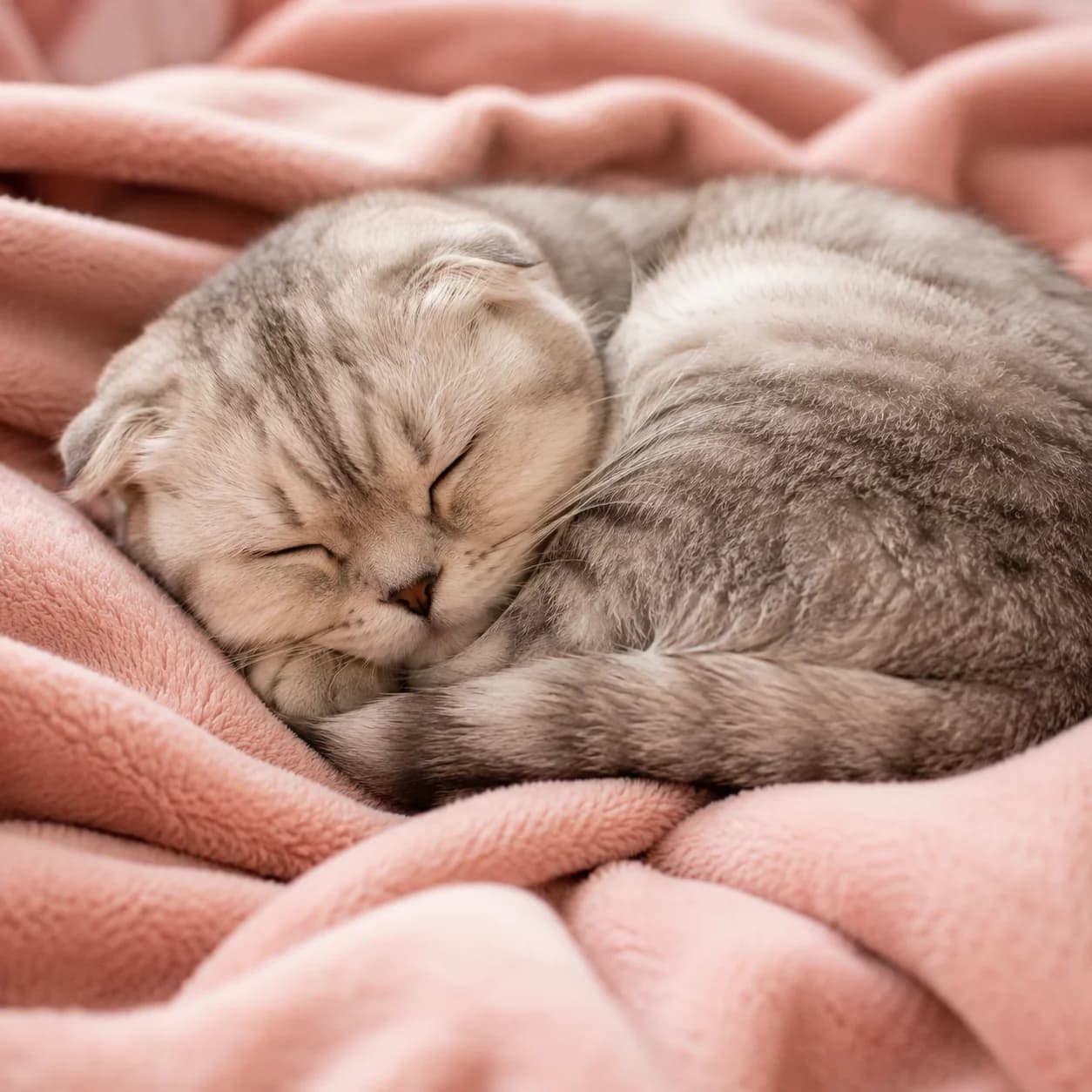 Scottish Fold cat napping