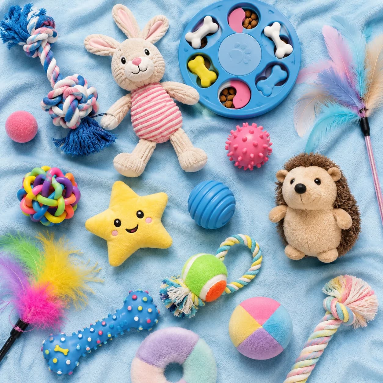 Colorful pet toys collection