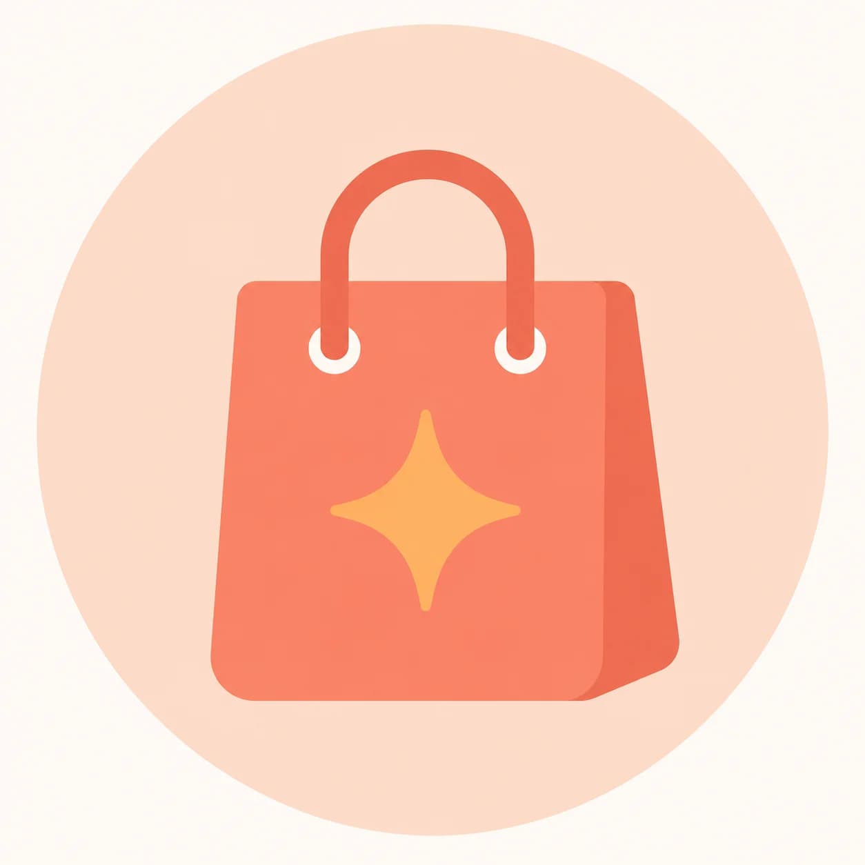 Easy shopping icon with shopping bag